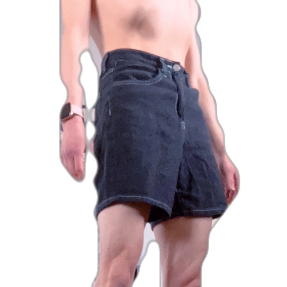 Pants - BLACK JEAN SHORTS